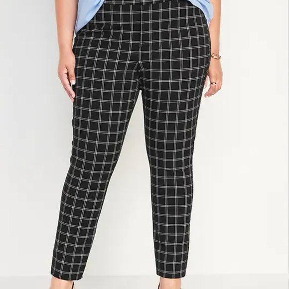 High-Waisted Windowpan Plus Size Pixie Skinny Ankle Pants - Picture 2 of 5